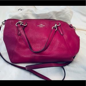 Pink Coach cross body purse